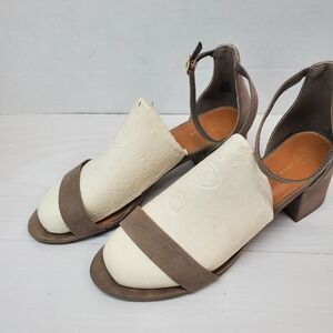 Est‎ 1946 Women's Brown Block Heel Ankle Strap Suede Sandals Dress Shoes 8.5